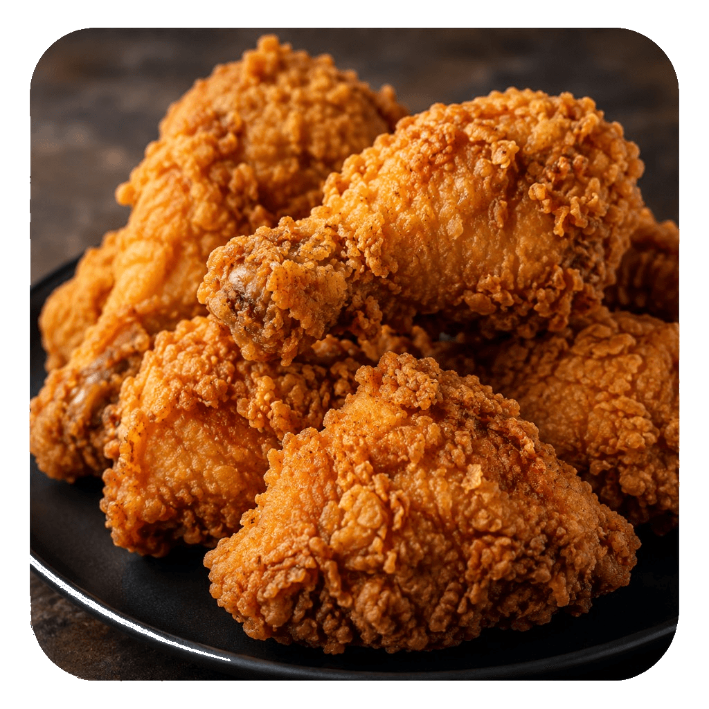 Fried chicken on a plate.