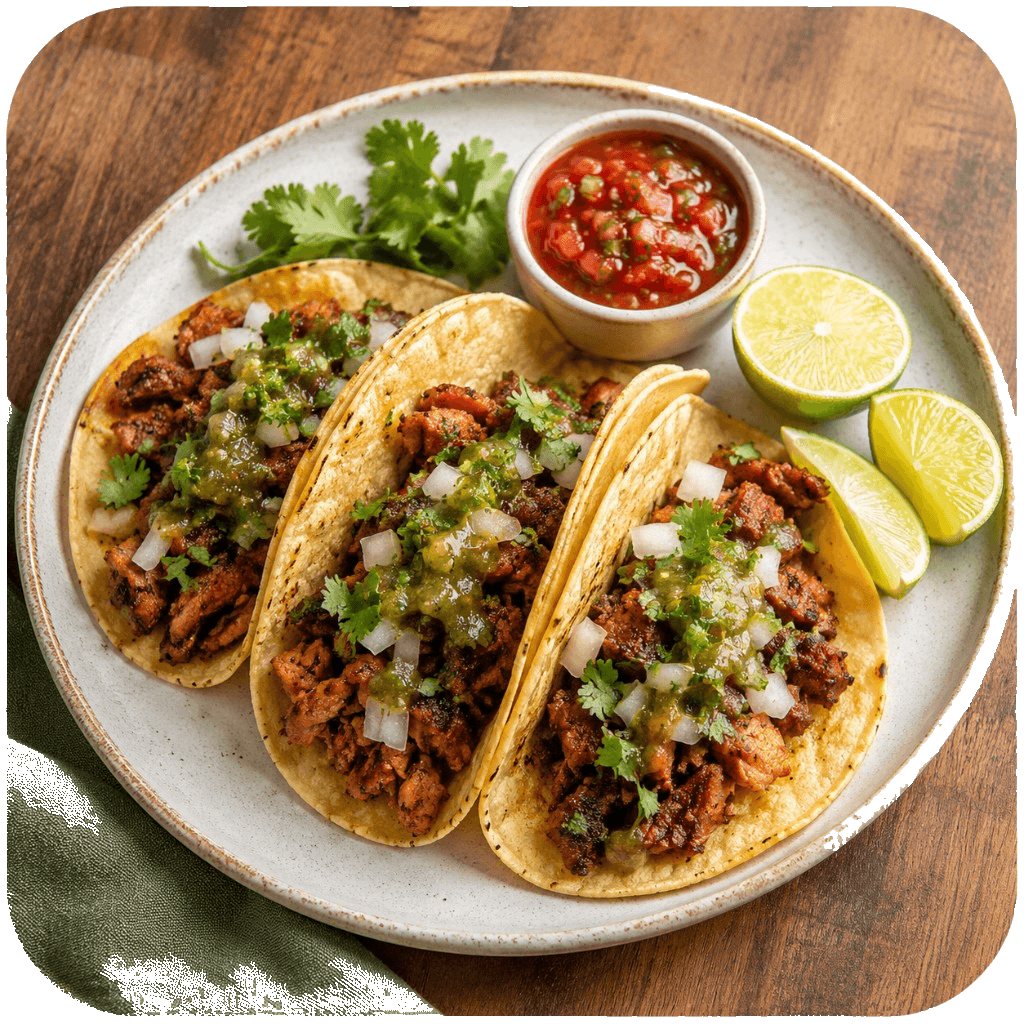 Street tacos on a plate.